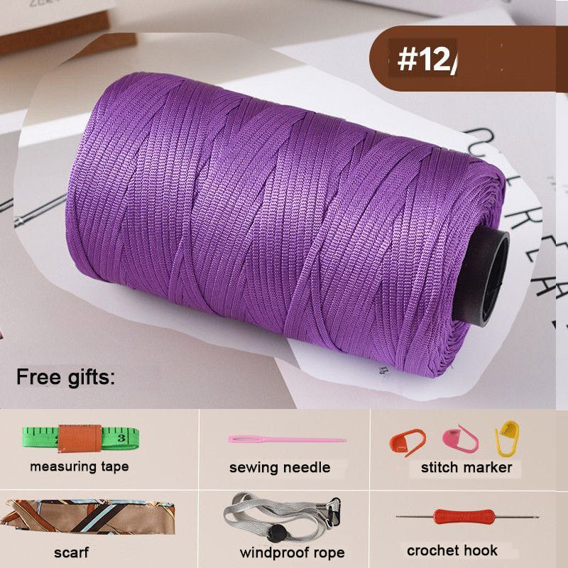Mercerized Cotton-Linen Flat Yarn 250g – 2.5mm Glossy Cord for Crochet Bags, Hats, Cushions | Free Crochet Tools