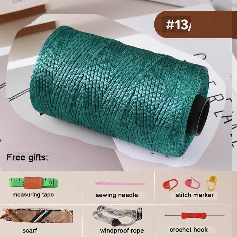 Mercerized Cotton-Linen Flat Yarn 250g – 2.5mm Glossy Cord for Crochet Bags, Hats, Cushions | Free Crochet Tools