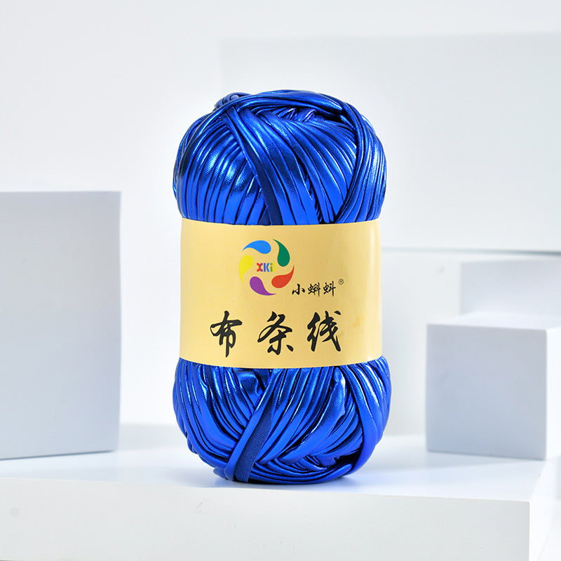 100g Metallic Shiny T-Shirt Yarn | 8CM Wide | Approx. 45M | DIY Yarn for Bags, Shoes & Hats
