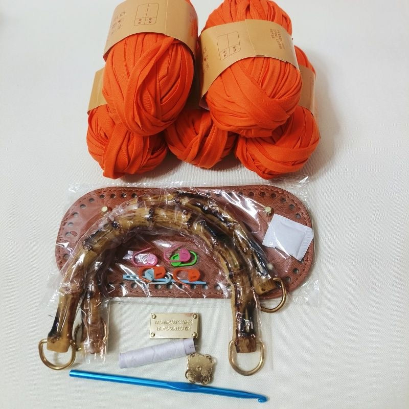 DIY T-Shirt Yarn Crochet Tote Bag Kit | Handmade Woman’s Bag (Not Finished Product)