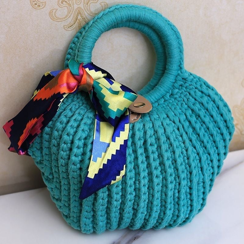 Handmade Shell Shape Bag | Chunky Yarn Crochet | With Free Scarf