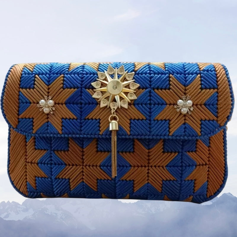 DIY Crochet Kit – 3D Floral Crossbody Bag with Ice Silk Yarn & Full Accessories