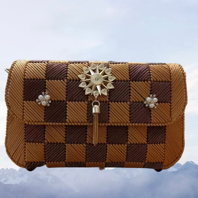 DIY Crochet Kit – 3D Floral Crossbody Bag with Ice Silk Yarn & Full Accessories