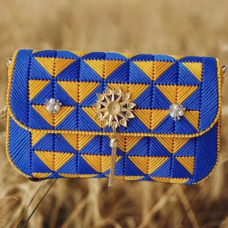 DIY Crochet Kit – 3D Floral Crossbody Bag with Ice Silk Yarn & Full Accessories