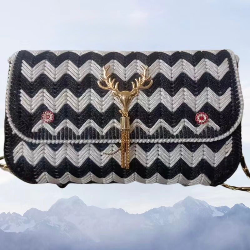 DIY Crochet Kit – 3D Floral Crossbody Bag with Ice Silk Yarn & Full Accessories