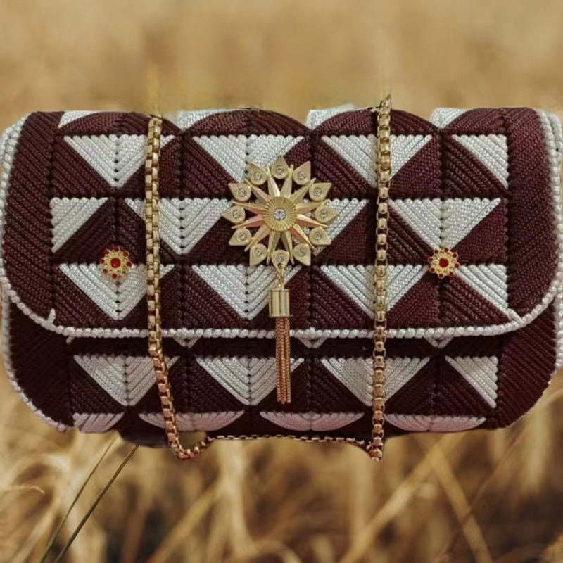 DIY Crochet Kit – 3D Floral Crossbody Bag with Ice Silk Yarn & Full Accessories