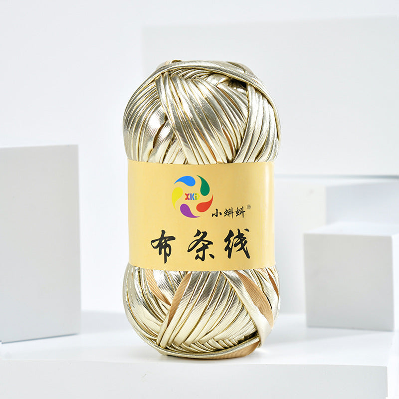 100g Metallic Shiny T-Shirt Yarn | 8CM Wide | Approx. 45M | DIY Yarn for Bags, Shoes & Hats