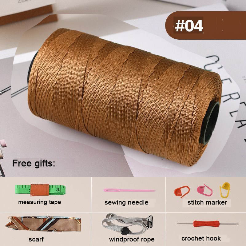 Mercerized Cotton-Linen Flat Yarn 250g – 2.5mm Glossy Cord for Crochet Bags, Hats, Cushions | Free Crochet Tools