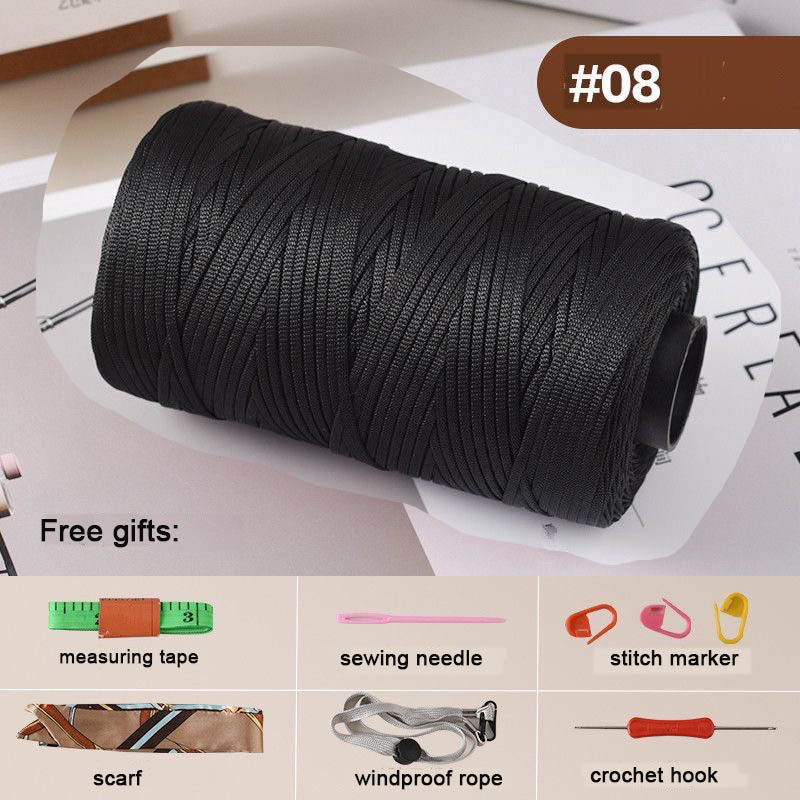 Mercerized Cotton-Linen Flat Yarn 250g – 2.5mm Glossy Cord for Crochet Bags, Hats, Cushions | Free Crochet Tools