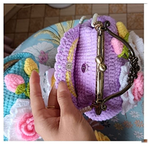 Handmade Floral Crochet Purse – Ready-Made DIY Bag with 3D Flowers