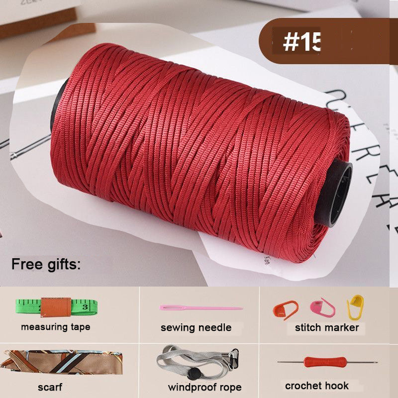 Mercerized Cotton-Linen Flat Yarn 250g – 2.5mm Glossy Cord for Crochet Bags, Hats, Cushions | Free Crochet Tools