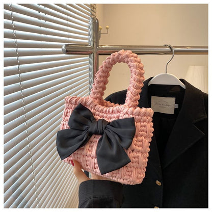 DIY T-Shirt Yarn Woven Bag with Bow | Handmade Gift | Material Kit Only