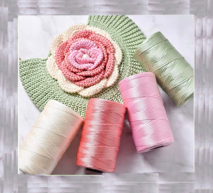 Mercerized Cotton-Linen Flat Yarn 250g – 2.5mm Glossy Cord for Crochet Bags, Hats, Cushions | Free Crochet Tools