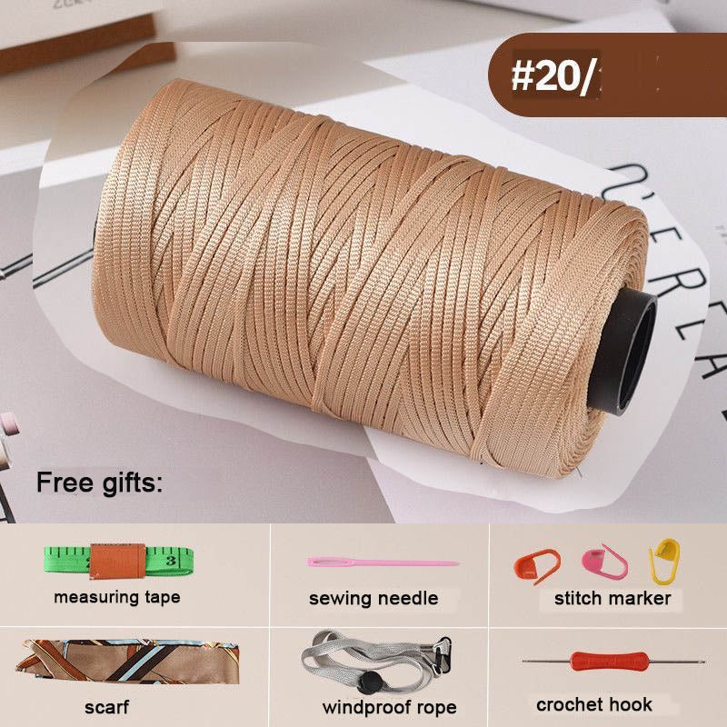 Mercerized Cotton-Linen Flat Yarn 250g – 2.5mm Glossy Cord for Crochet Bags, Hats, Cushions | Free Crochet Tools