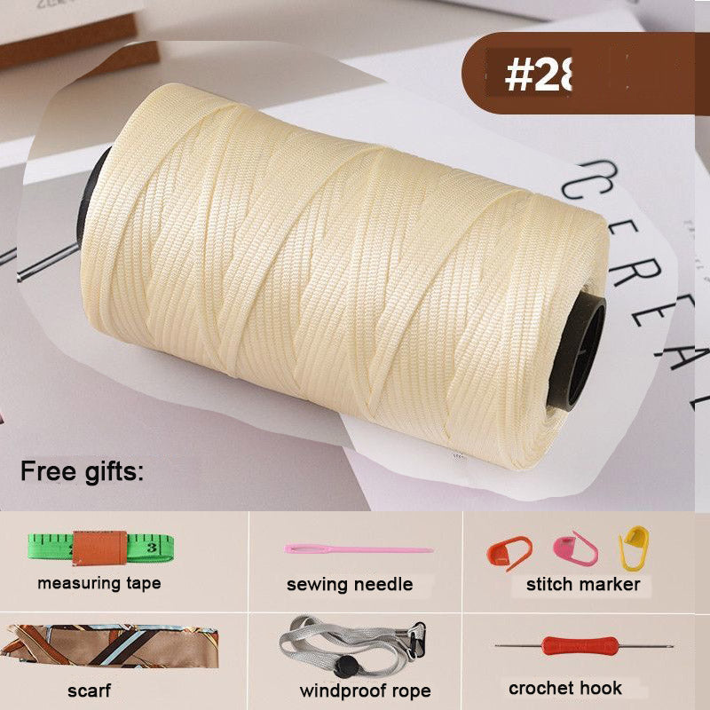 Mercerized Cotton-Linen Flat Yarn 250g – 2.5mm Glossy Cord for Crochet Bags, Hats, Cushions | Free Crochet Tools