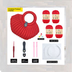 Fabric Strip Crochet Shell Bag DIY Kit (Not Finished Product) | Free Tutorial Included