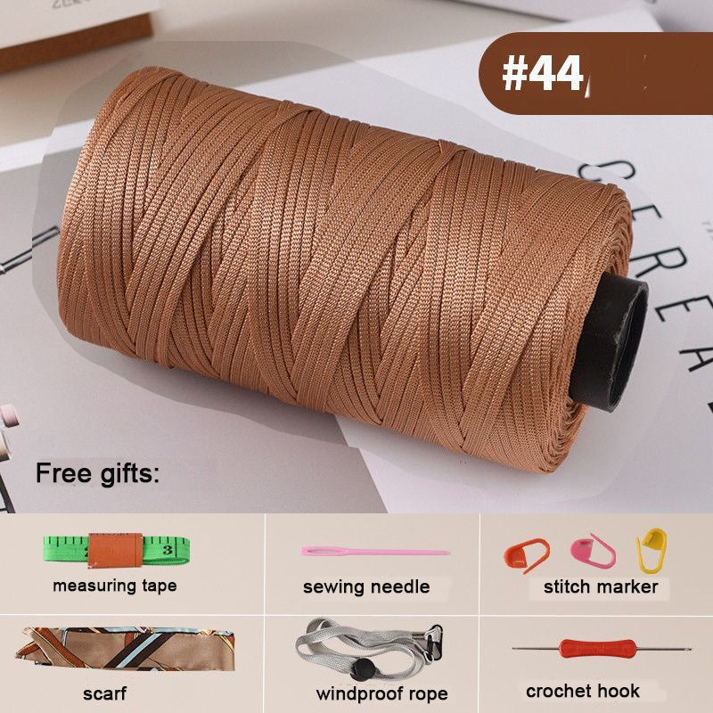 Mercerized Cotton-Linen Flat Yarn 250g – 2.5mm Glossy Cord for Crochet Bags, Hats, Cushions | Free Crochet Tools