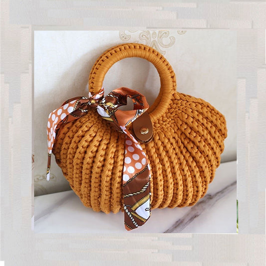 Handmade Shell Shape Bag | Chunky Yarn Crochet | With Free Scarf