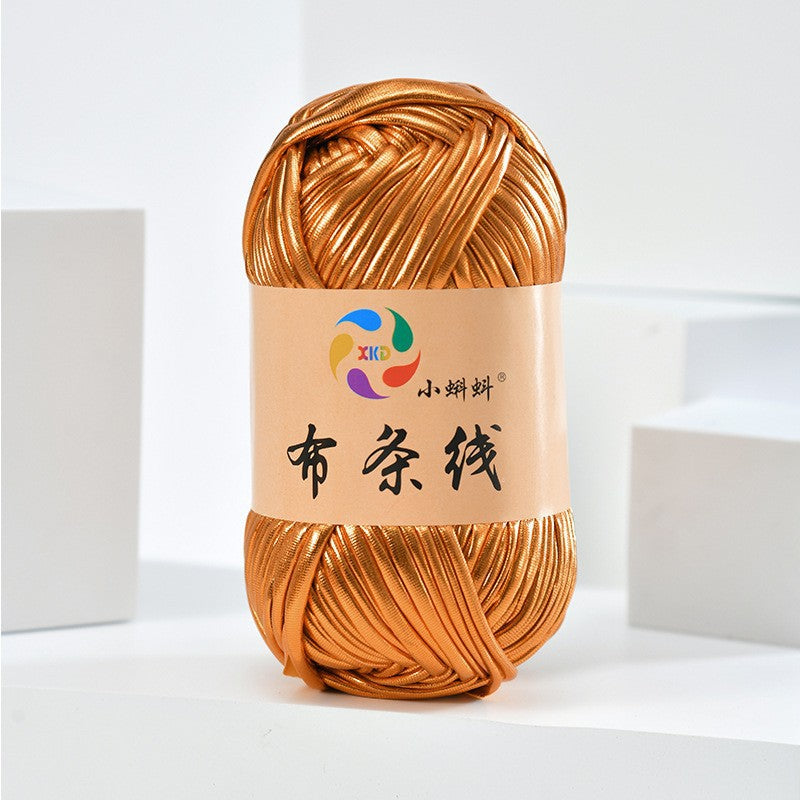 100g Metallic Shiny T-Shirt Yarn | 8CM Wide | Approx. 45M | DIY Yarn for Bags, Shoes & Hats