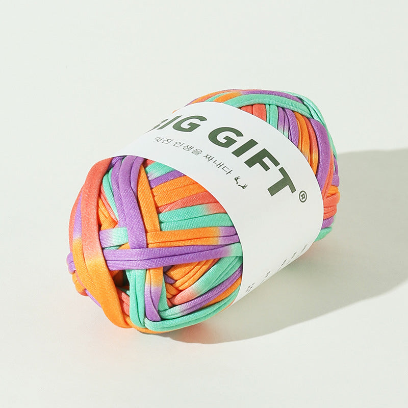 T-Shirt Yarn 100g – Flat Chunky Polyester Cord for Crochet Baskets, Rugs, Bags, Shoes & More