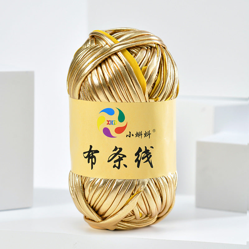 100g Metallic Shiny T-Shirt Yarn | 8CM Wide | Approx. 45M | DIY Yarn for Bags, Shoes & Hats
