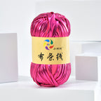 100g Metallic Shiny T-Shirt Yarn | 8CM Wide | Approx. 45M | DIY Yarn for Bags, Shoes & Hats