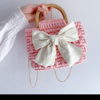 Handmade Crochet Bow Bag – Ready-Made Purse with Optional DIY Kit (Multiple Colors)