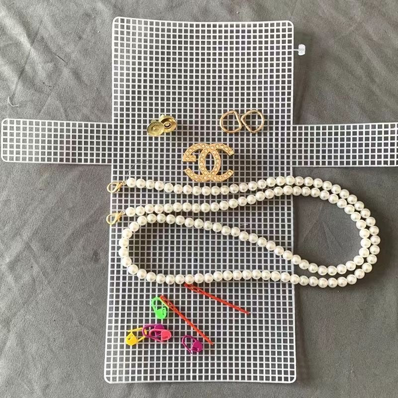 DIY Bag Pearl Chain Weaving Kit (No Ribbons/Yarns Included) - Creative Handmade Material Pack