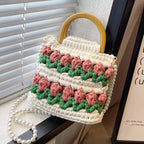 DIY Handmade Tulip & Rose Flower Fabric Tote Bag Kit (Not Finished Product)