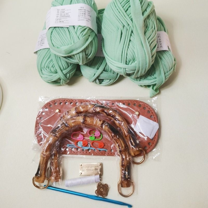 DIY T-Shirt Yarn Crochet Tote Bag Kit | Handmade Woman’s Bag (Not Finished Product)