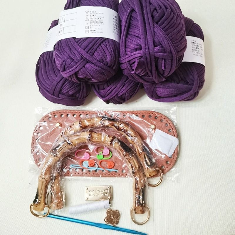 DIY T-Shirt Yarn Crochet Tote Bag Kit | Handmade Woman’s Bag (Not Finished Product)