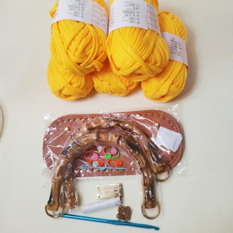 DIY T-Shirt Yarn Crochet Tote Bag Kit | Handmade Woman’s Bag (Not Finished Product)