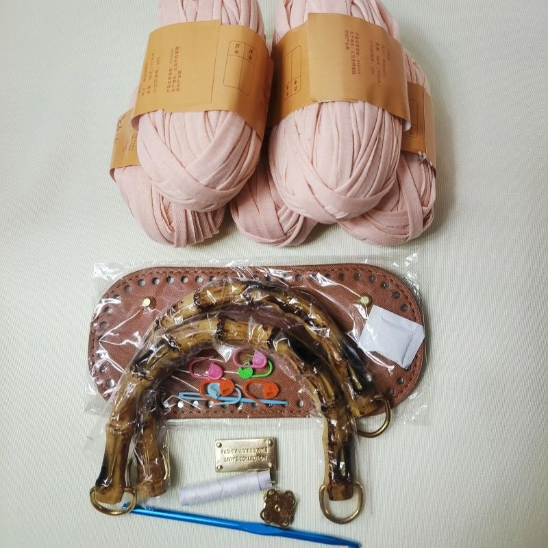 DIY T-Shirt Yarn Crochet Tote Bag Kit | Handmade Woman’s Bag (Not Finished Product)