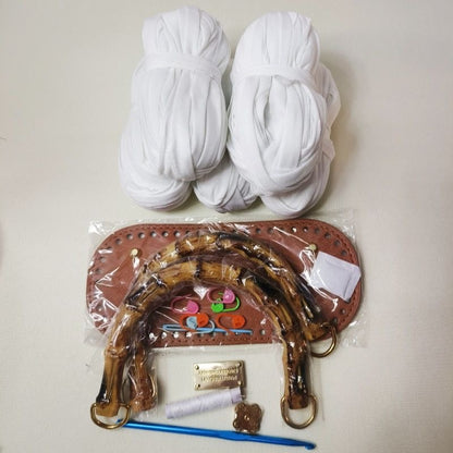 DIY T-Shirt Yarn Crochet Tote Bag Kit | Handmade Woman’s Bag (Not Finished Product)
