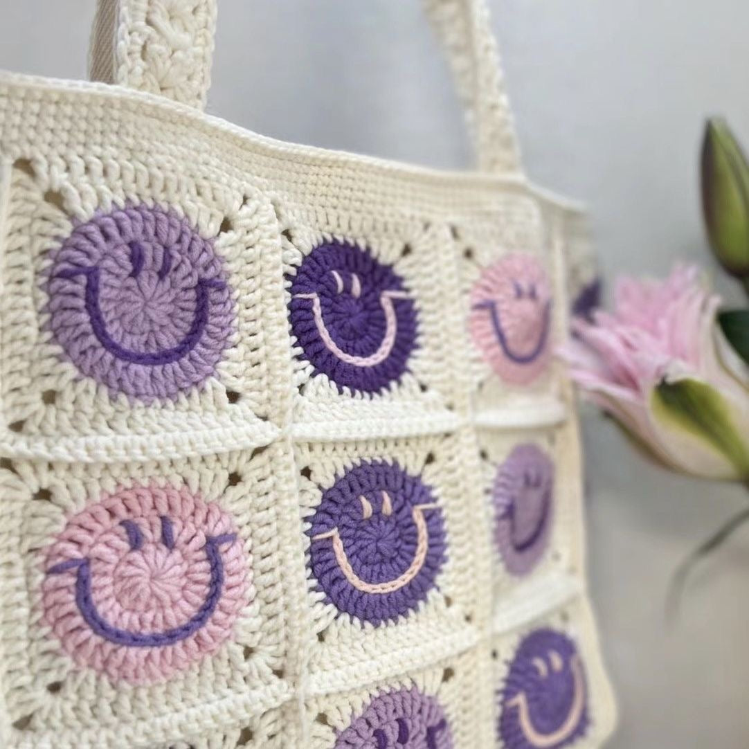 DIY 3D Flower Crochet Shoulder Bag Kit | Includes Yarn, Hook & Tutorial | Handmade Tote (Not Finished Product)