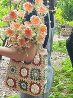 Handmade Crochet Shoulder Bag | 3D Flower Design | Ready to Ship