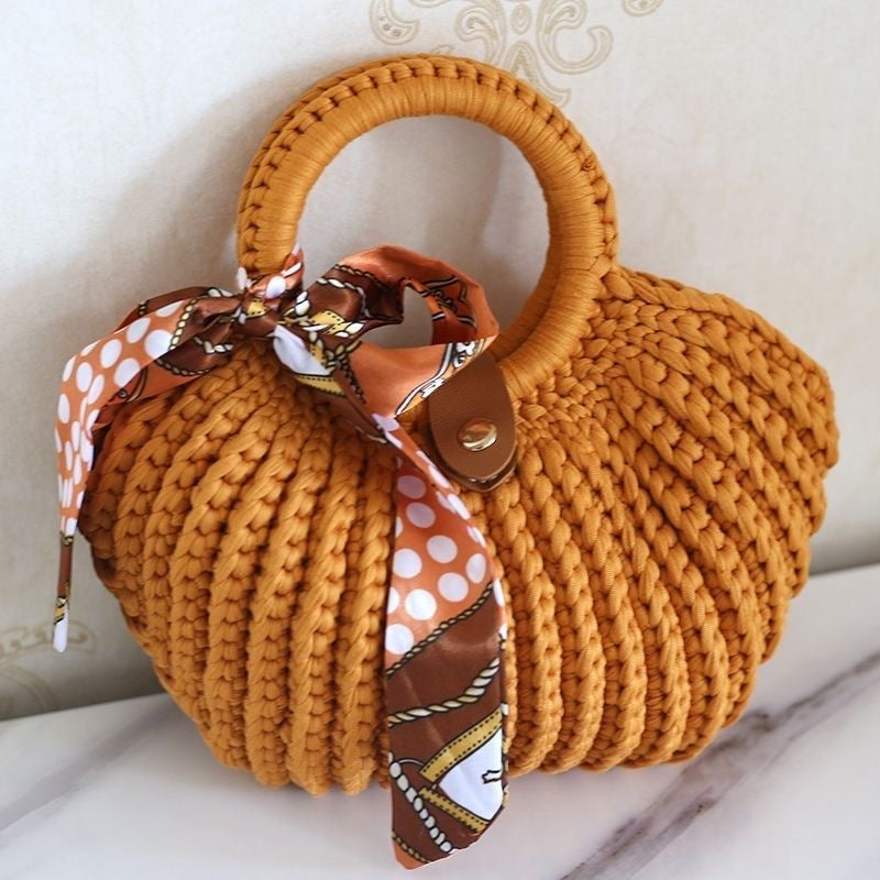 Handmade Shell Shape Bag | Chunky Yarn Crochet | With Free Scarf