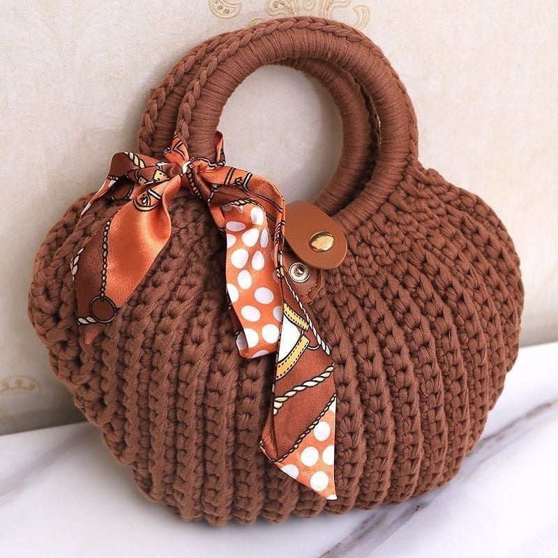 Handmade Shell Shape Bag | Chunky Yarn Crochet | With Free Scarf