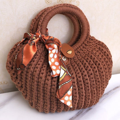 Handmade Shell Shape Bag | Chunky Yarn Crochet | With Free Scarf
