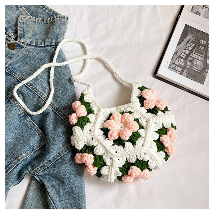 Handmade Crochet Flower Crossbody Bag – Finished Product