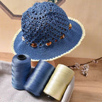 Mercerized Cotton-Linen Flat Yarn 250g – 2.5mm Glossy Cord for Crochet Bags, Hats, Cushions | Free Crochet Tools