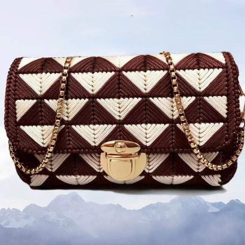 DIY Crochet Kit – 3D Floral Crossbody Bag with Ice Silk Yarn & Full Accessories