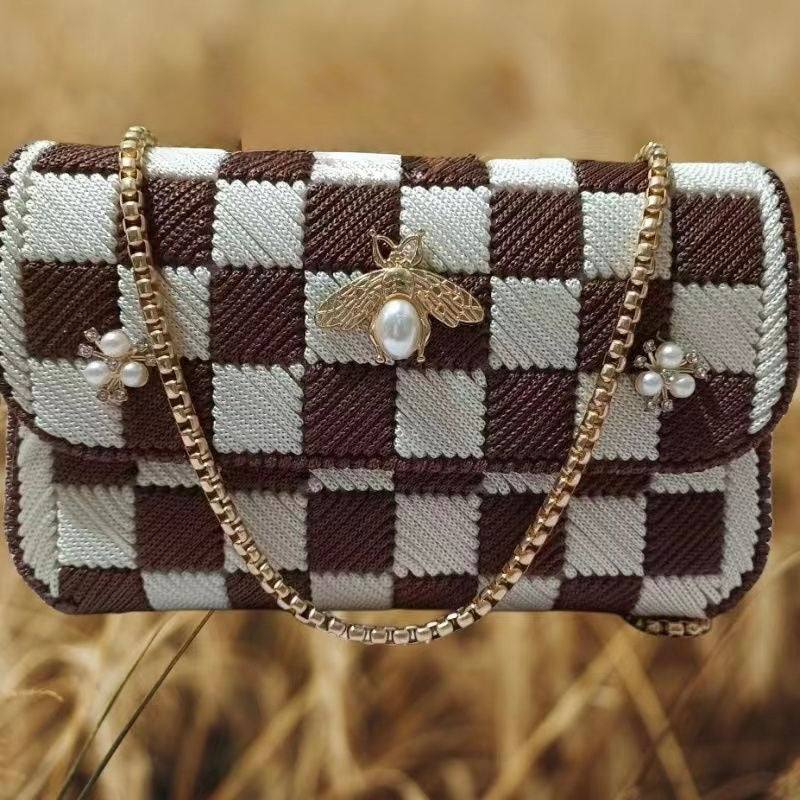 DIY Crochet Kit – 3D Floral Crossbody Bag with Ice Silk Yarn & Full Accessories