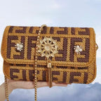 DIY Crochet Kit – 3D Floral Crossbody Bag with Ice Silk Yarn & Full Accessories