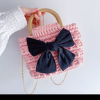 Handmade Crochet Bow Bag – Ready-Made Purse with Optional DIY Kit (Multiple Colors)