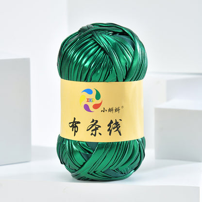 100g Metallic Shiny T-Shirt Yarn | 8CM Wide | Approx. 45M | DIY Yarn for Bags, Shoes & Hats