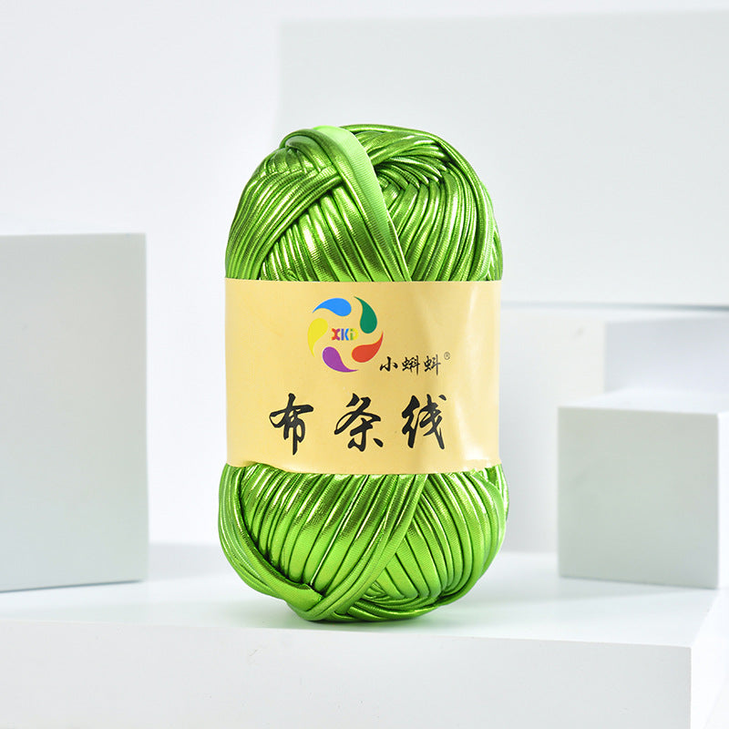 100g Metallic Shiny T-Shirt Yarn | 8CM Wide | Approx. 45M | DIY Yarn for Bags, Shoes & Hats