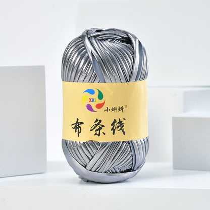 100g Metallic Shiny T-Shirt Yarn | 8CM Wide | Approx. 45M | DIY Yarn for Bags, Shoes & Hats